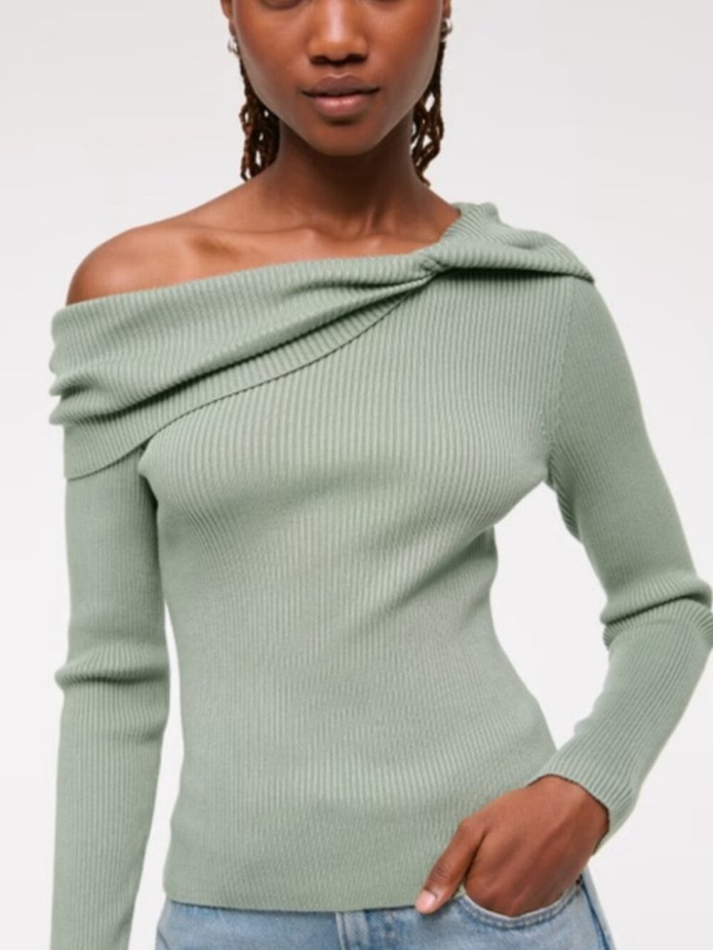 Abercrombie & Fitch Asymmetrical Twist Sweater Sz L
